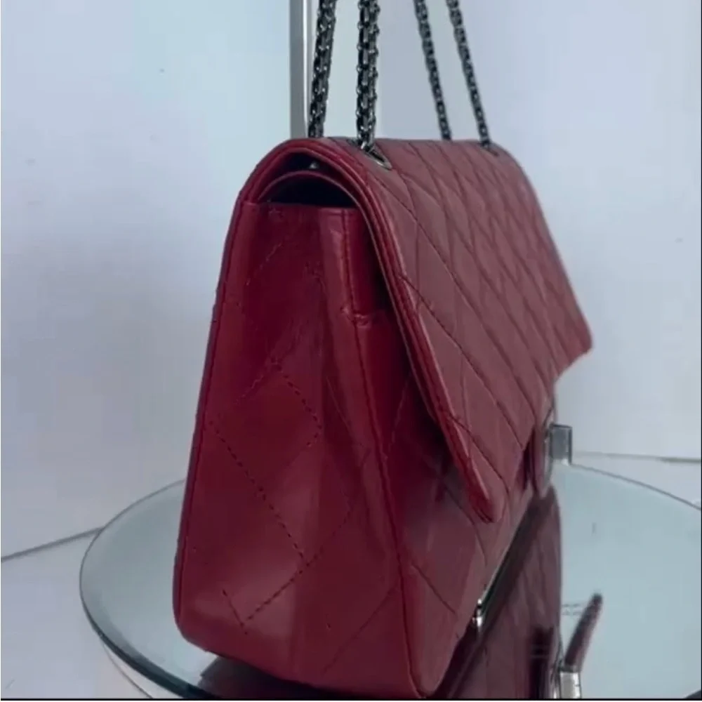 CHANEL Chanel Red Reissue 2.55 Flap Bag Quilted Aged Calfskin 227